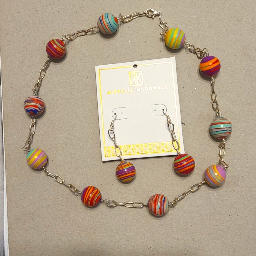 Unique colorful earring/necklace set